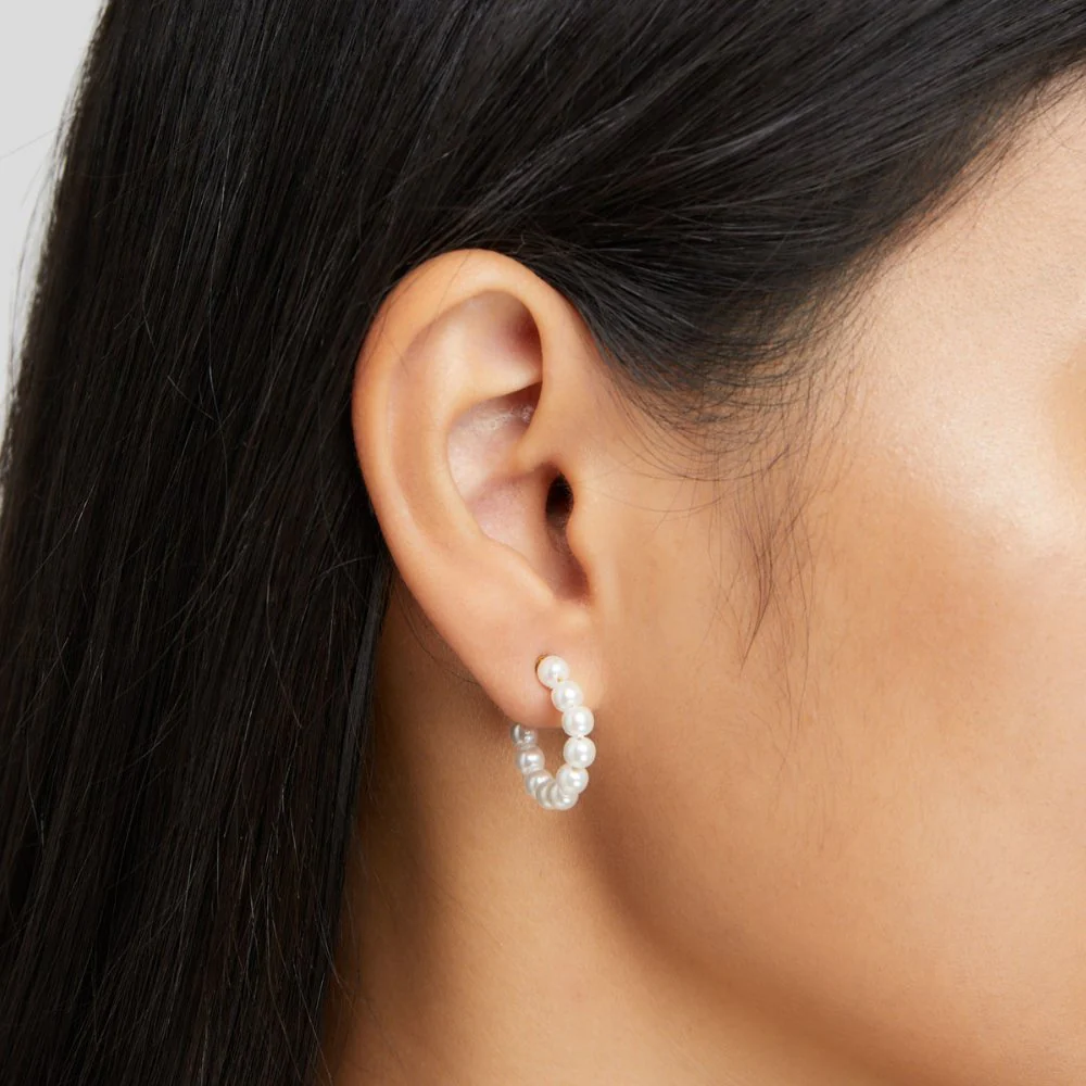 Naila Pearl Hoop Earrings
