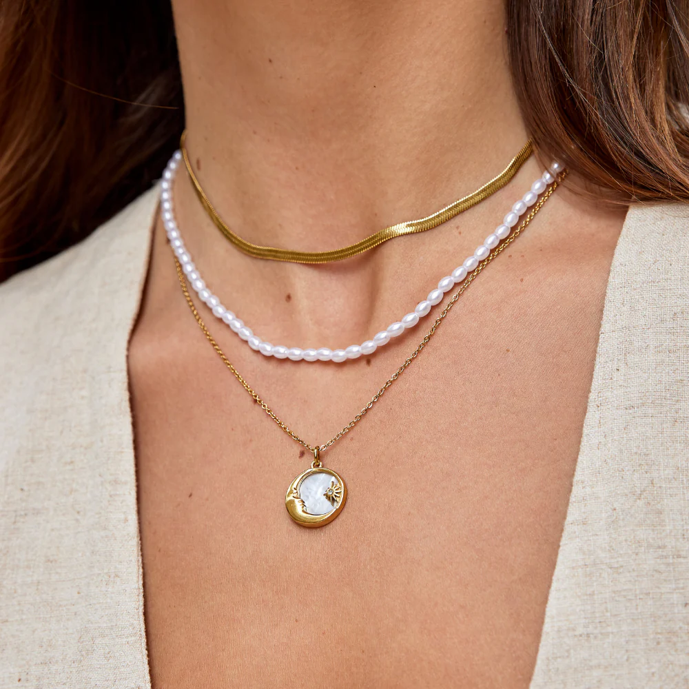 Dreaming in the Clouds' Moon & Star Necklace