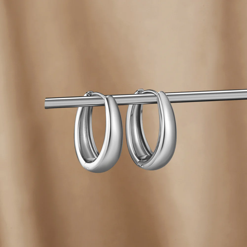Valentina Silver Hoop Earrings