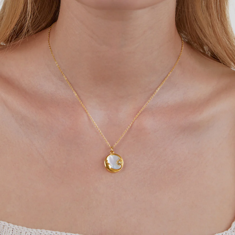 Dreaming in the Clouds' Moon & Star Necklace