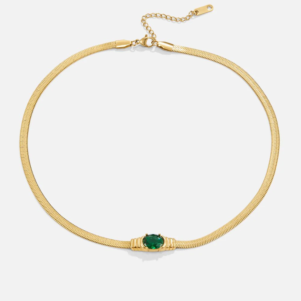 Monica Green Crystal Necklace