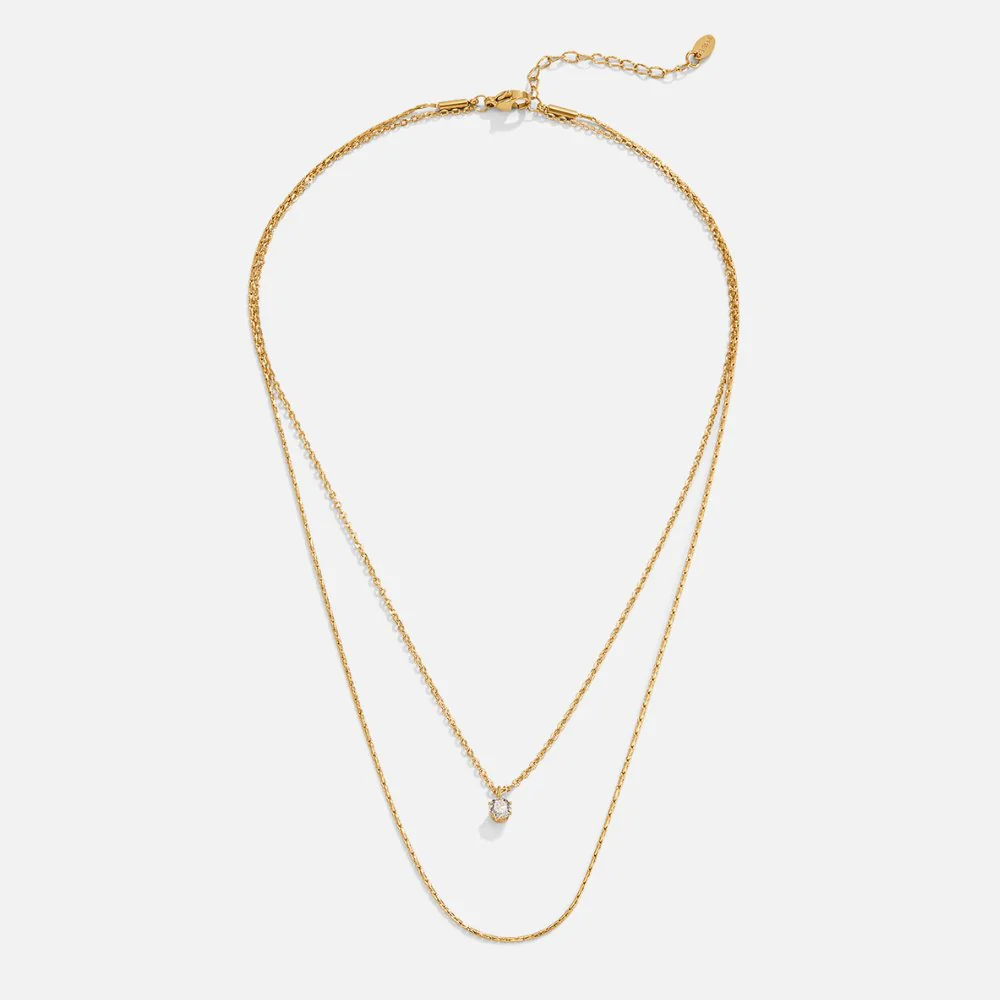 Dina Crystal & Gold Layered Necklace