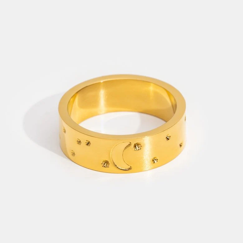 Starry Moonlight Gold Ring