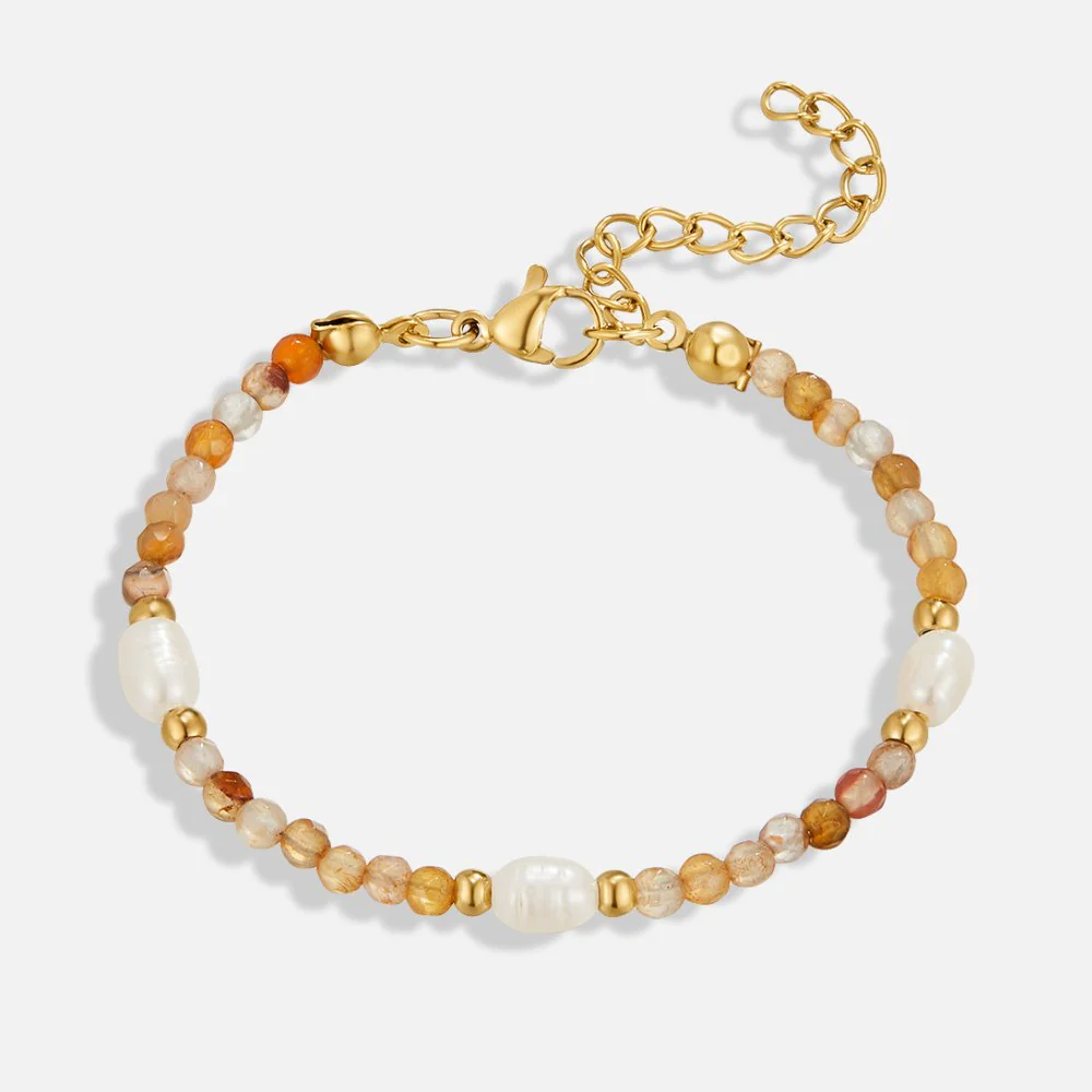 Agate & Pearl Bead Bracelet