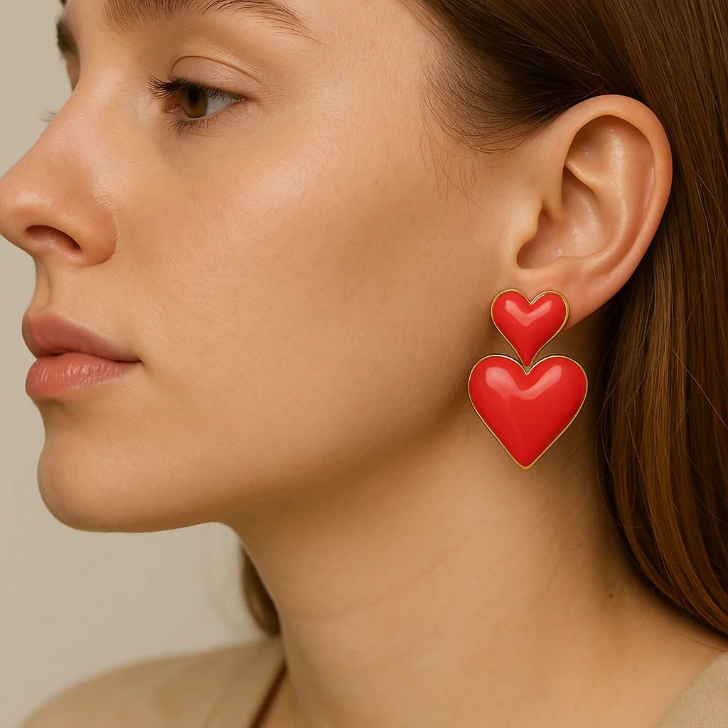 Amara Double Heart Earrings