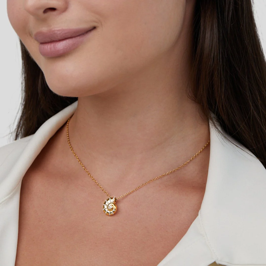 Luca Crystal Seashell Pendant Necklace
