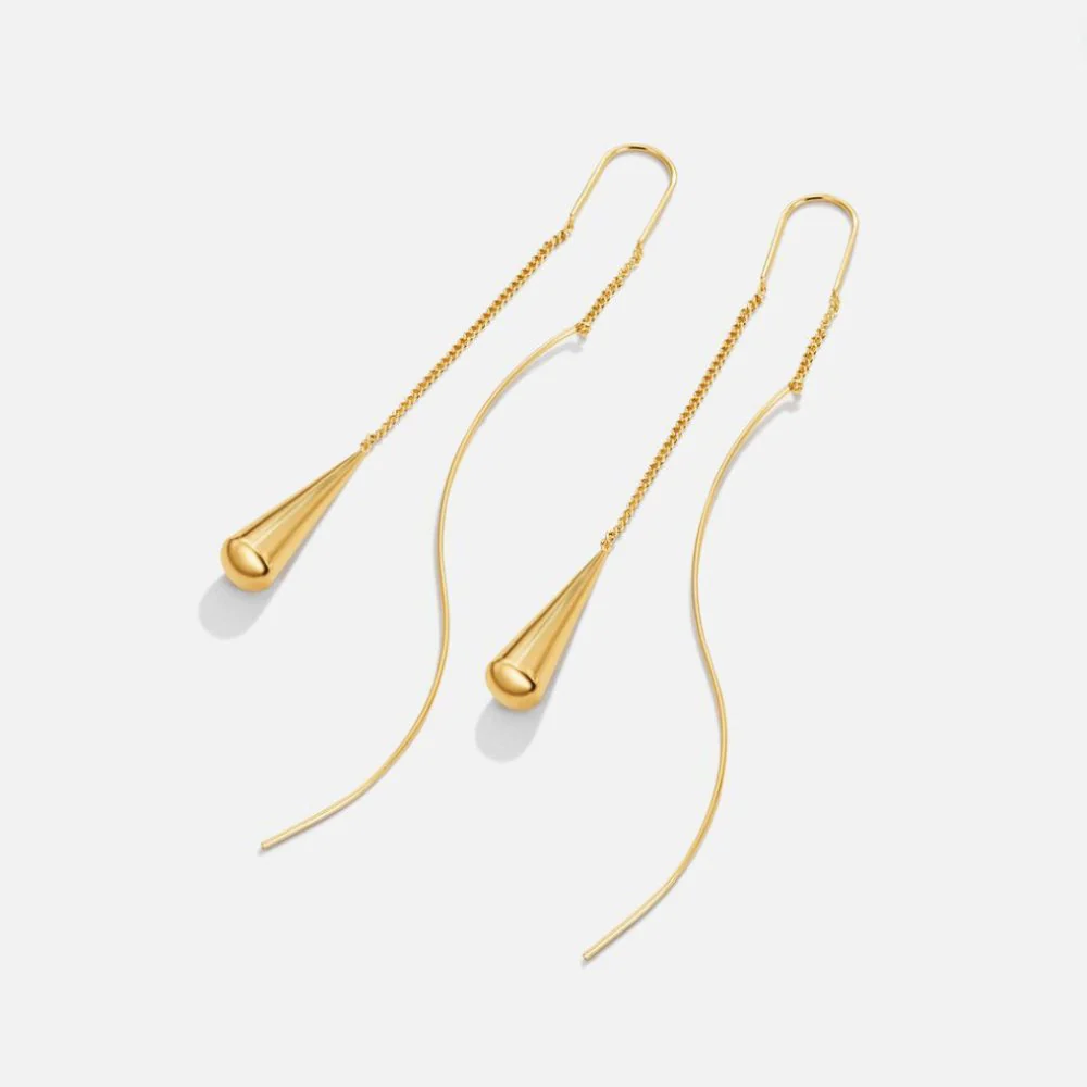 Golden Teardrop Tassel Earrings