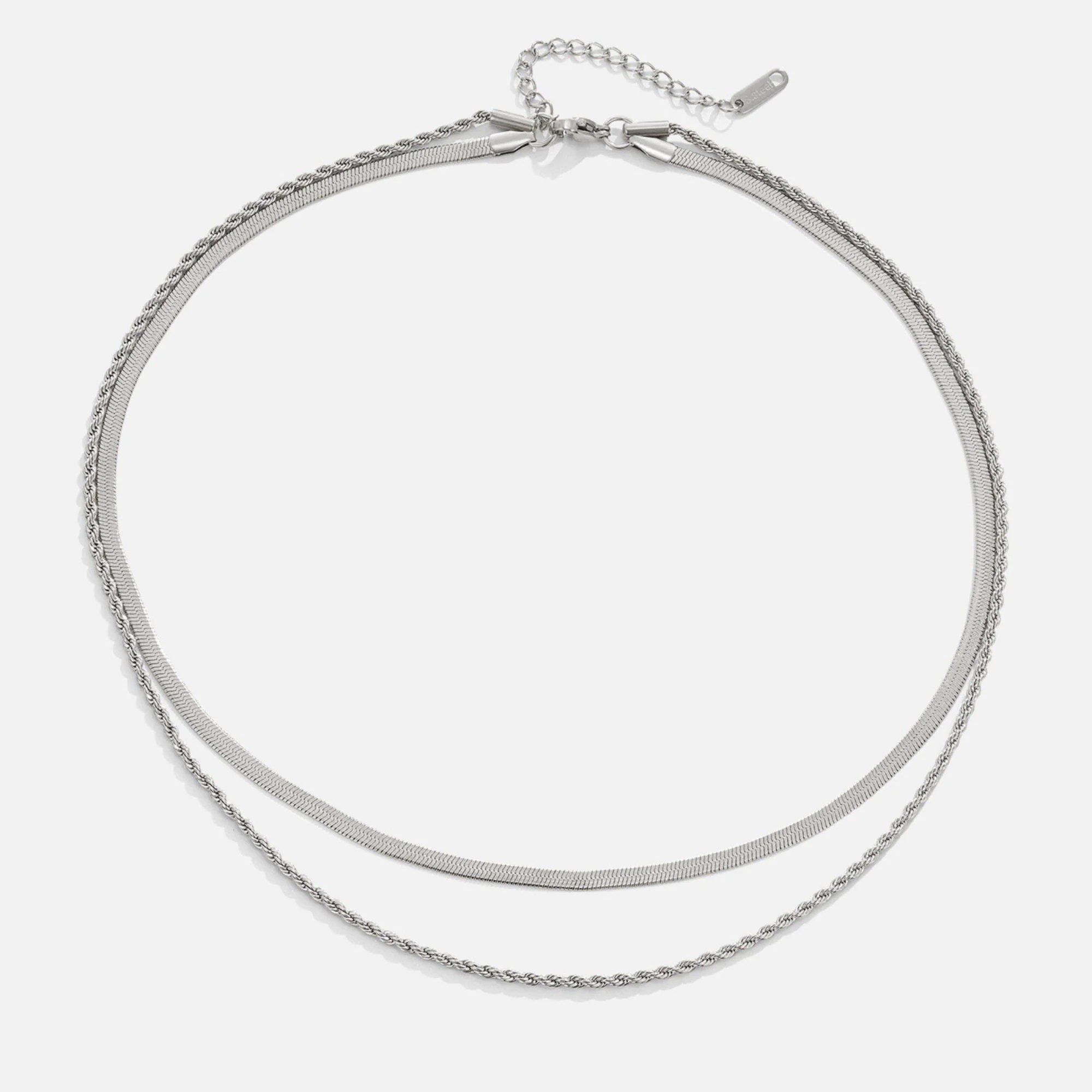 Alexandra Silver Layered Necklace