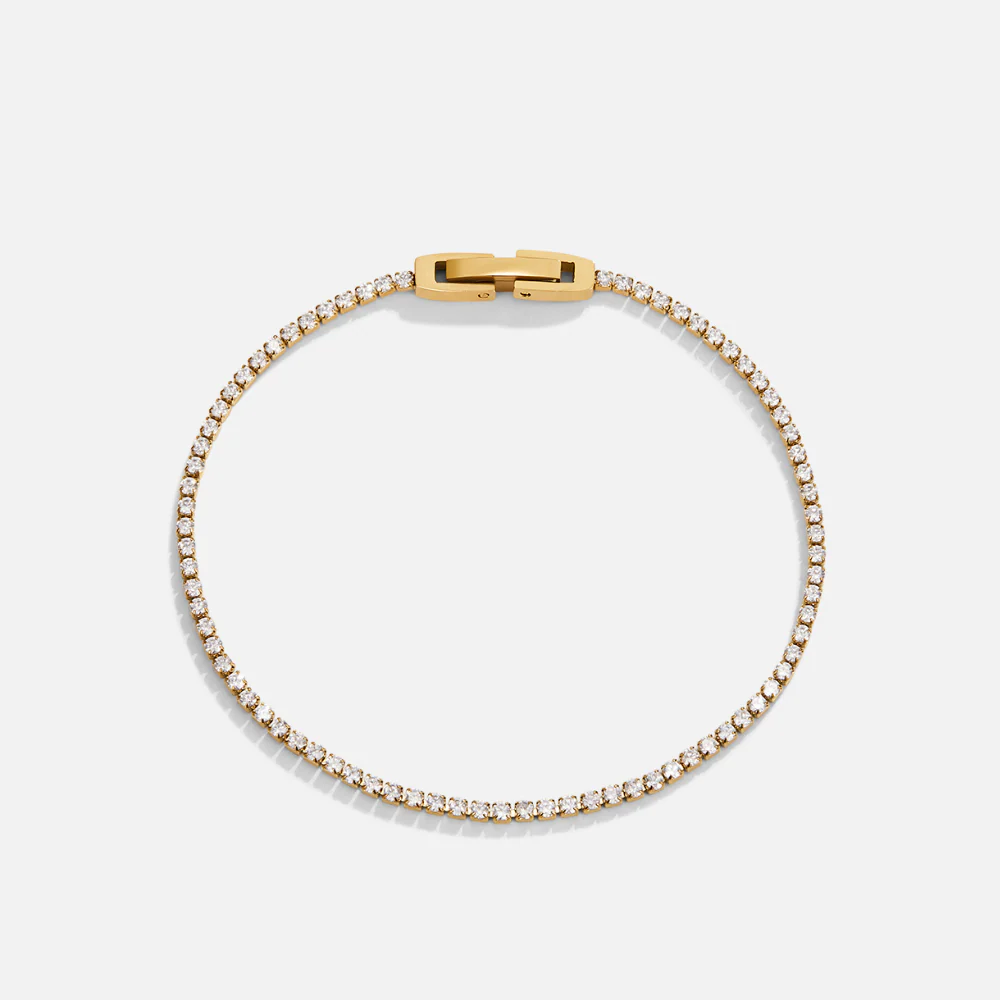 Niyah White Crystal Gold Bracelet