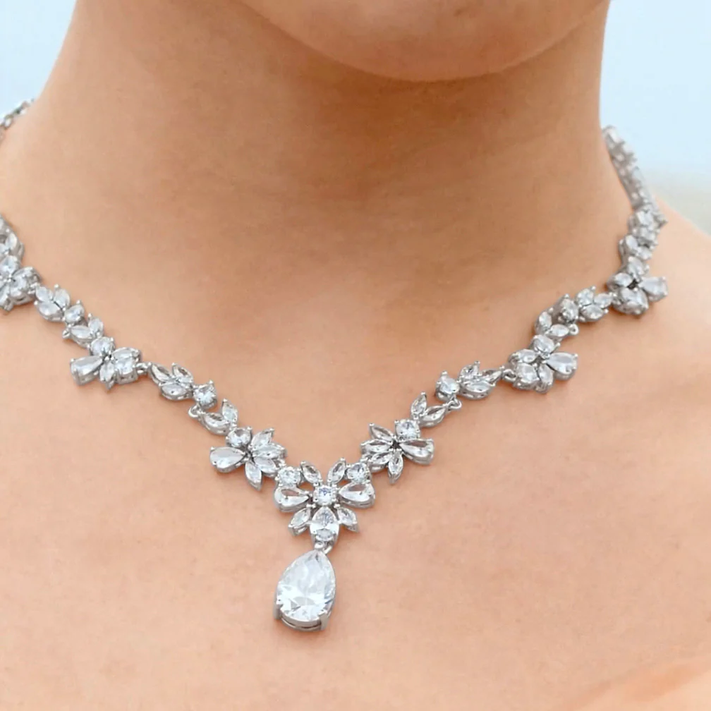 Stunning Flower Drop Jewelry Set