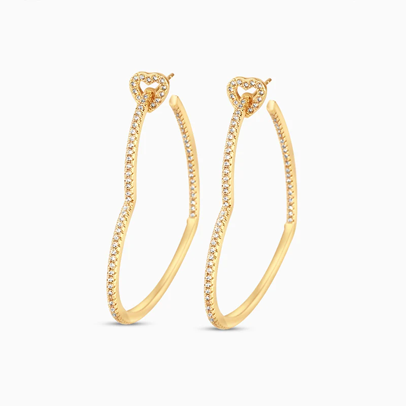 Sparkling Love Hoop Earrings