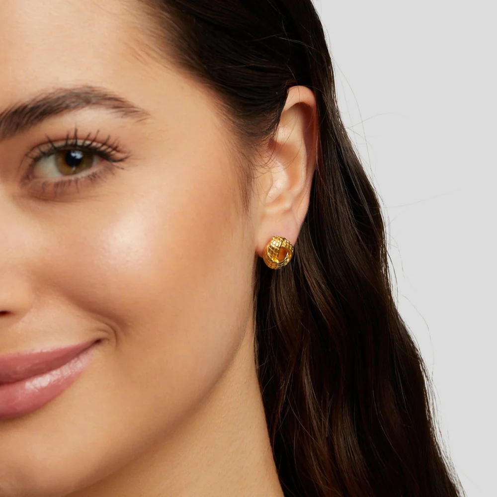 Knotted Twist Gold Earrings