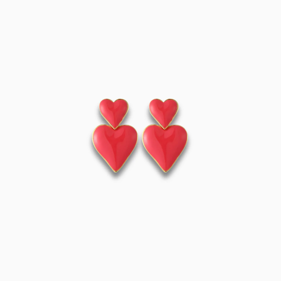 Amara Double Heart Earrings