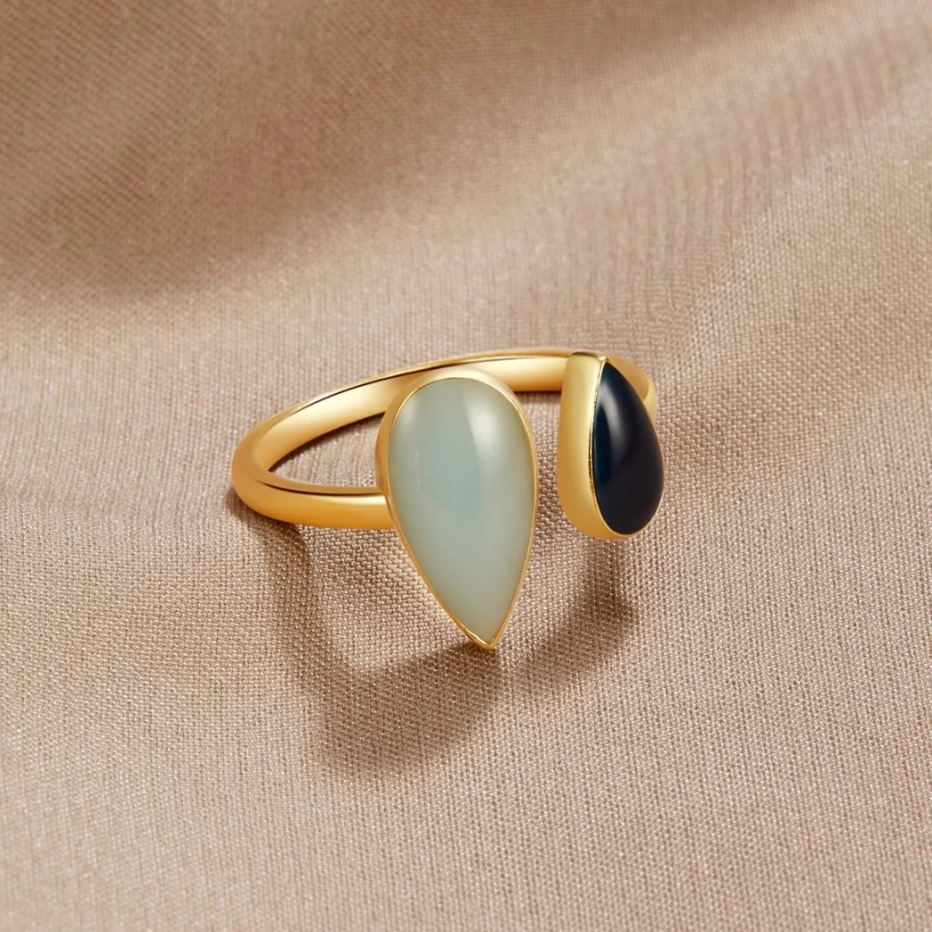 Aquamarine Teardrop Ring