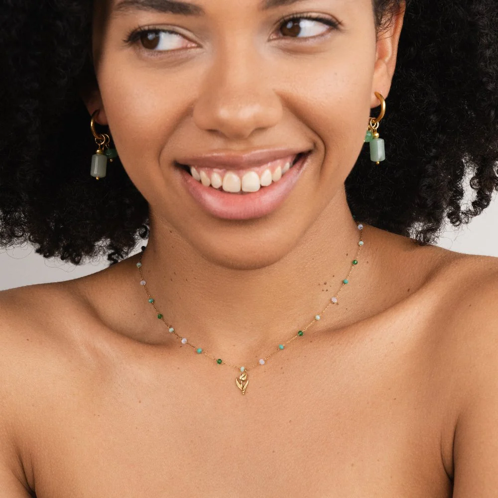 Golden Tulip Bead Necklace