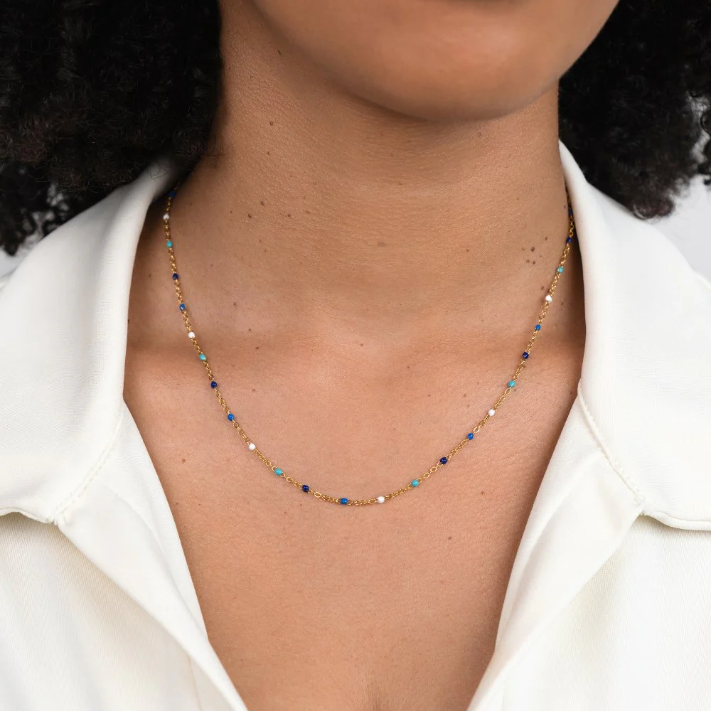 Dreamy Blue Bead Necklace