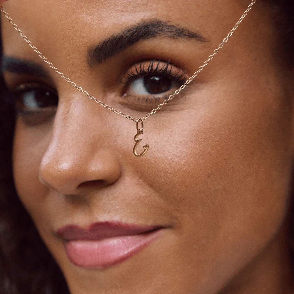 Gold Letter Heart Necklace