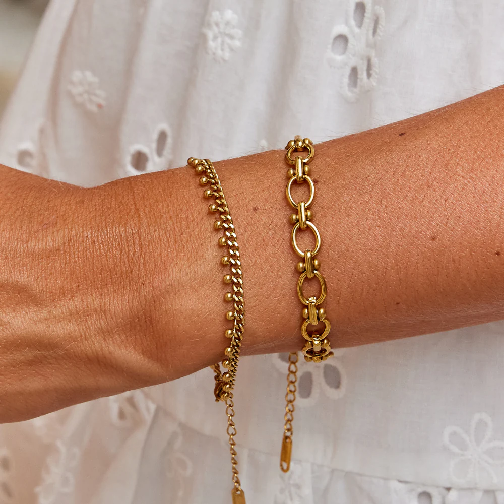 Brie Cuban Chain Droplet Bracelet