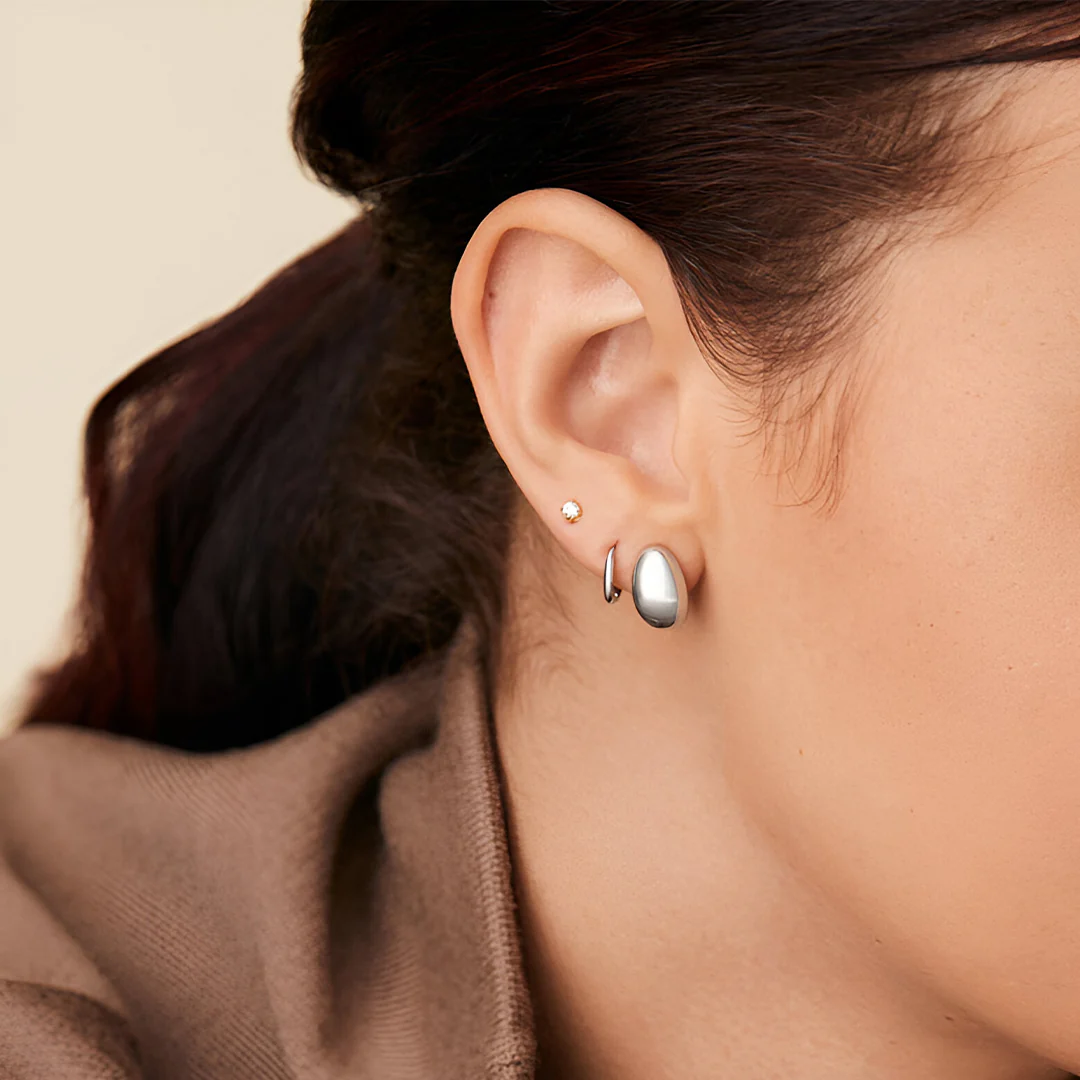 Solenne Dome Stud Earrings