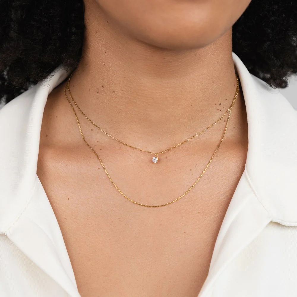 Dina Crystal & Gold Layered Necklace
