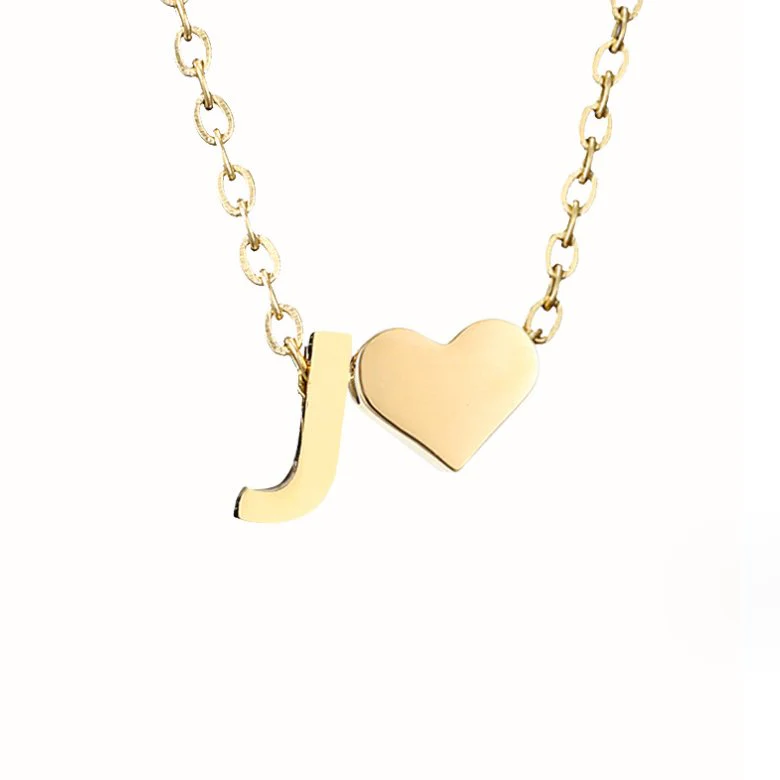 Forever Love & Letter Gold Necklace