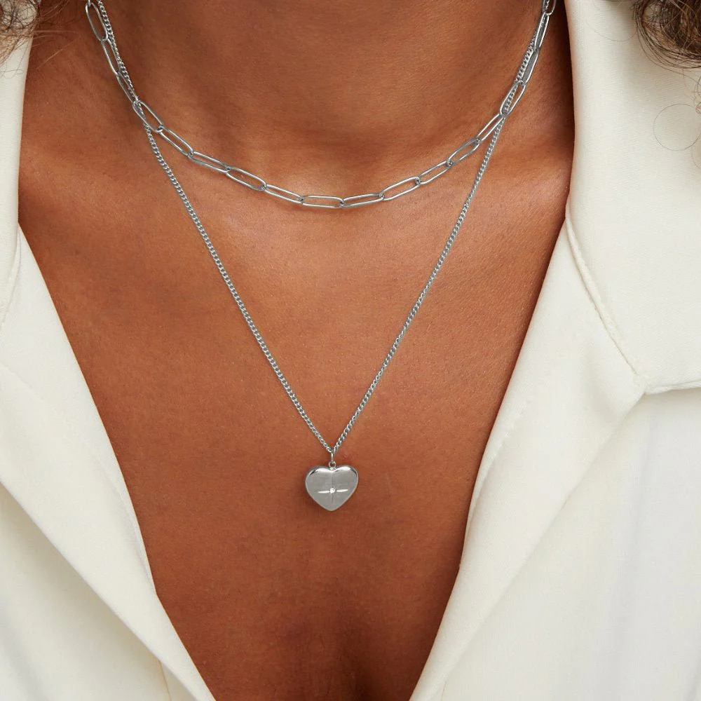 Heart & Paperclip Necklace