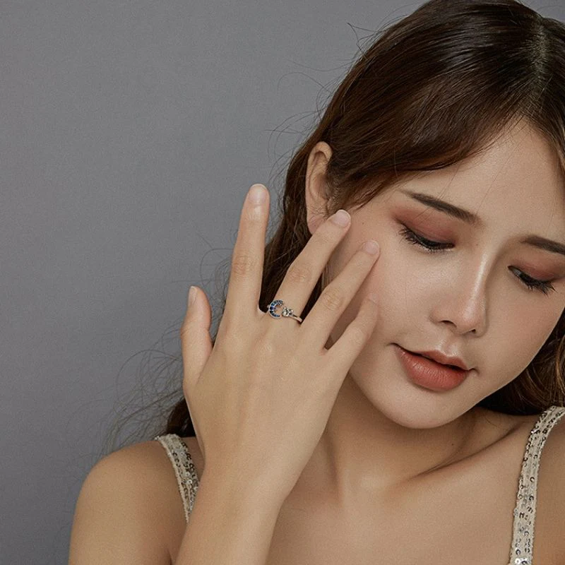 Cat And Blue Moon Ring