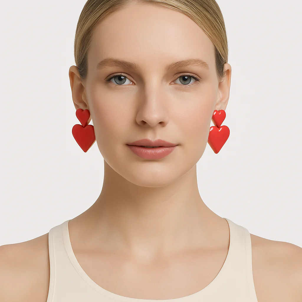 Amara Double Heart Earrings