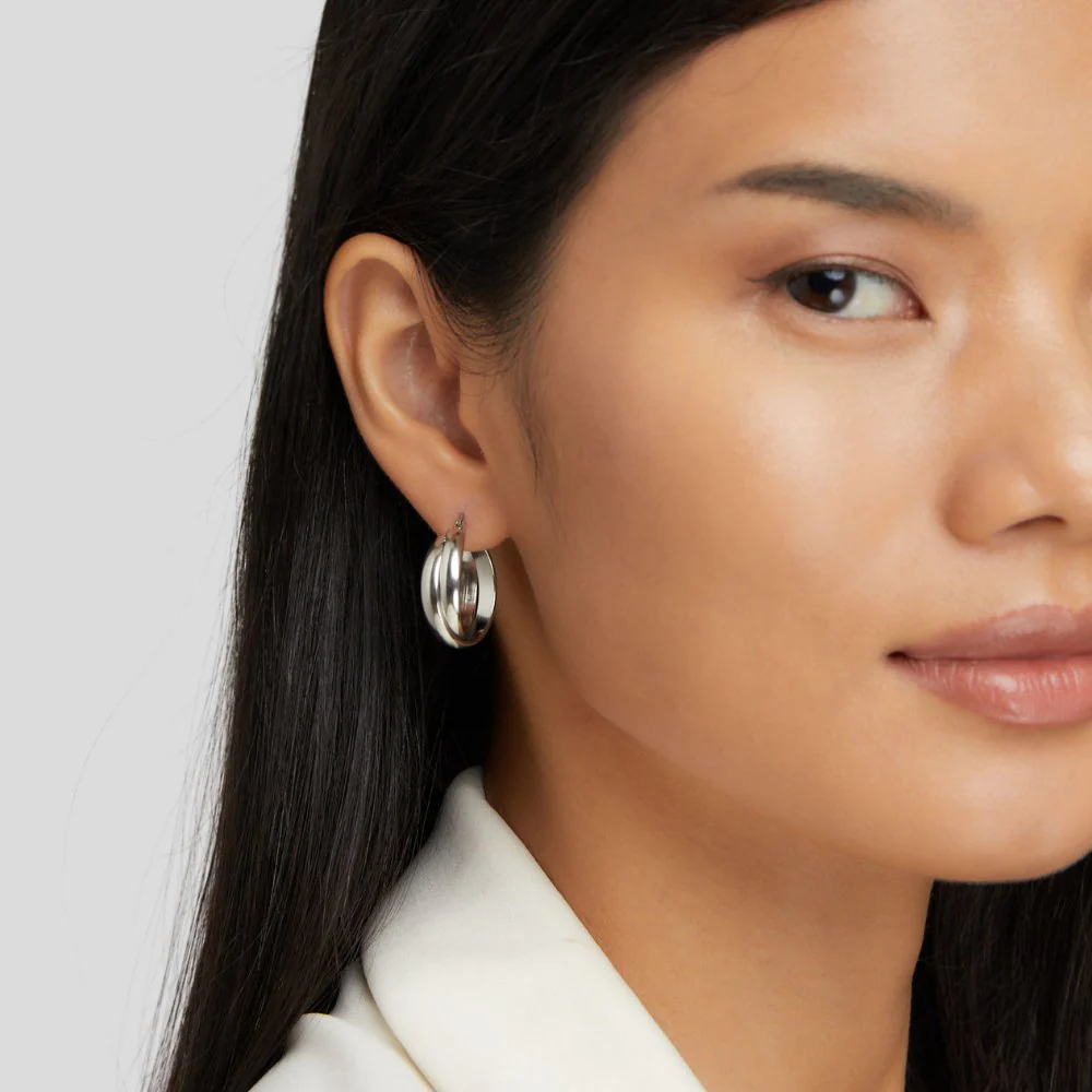 Talia Silver Hoop Earrings