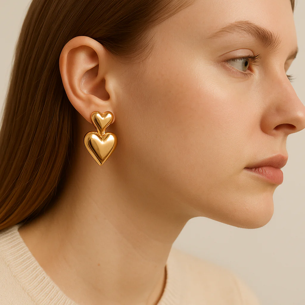 Amara Double Heart Earrings