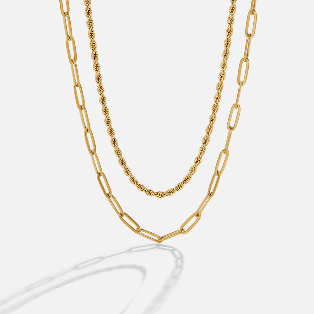 Dara Layered Paperclip Chain Necklace