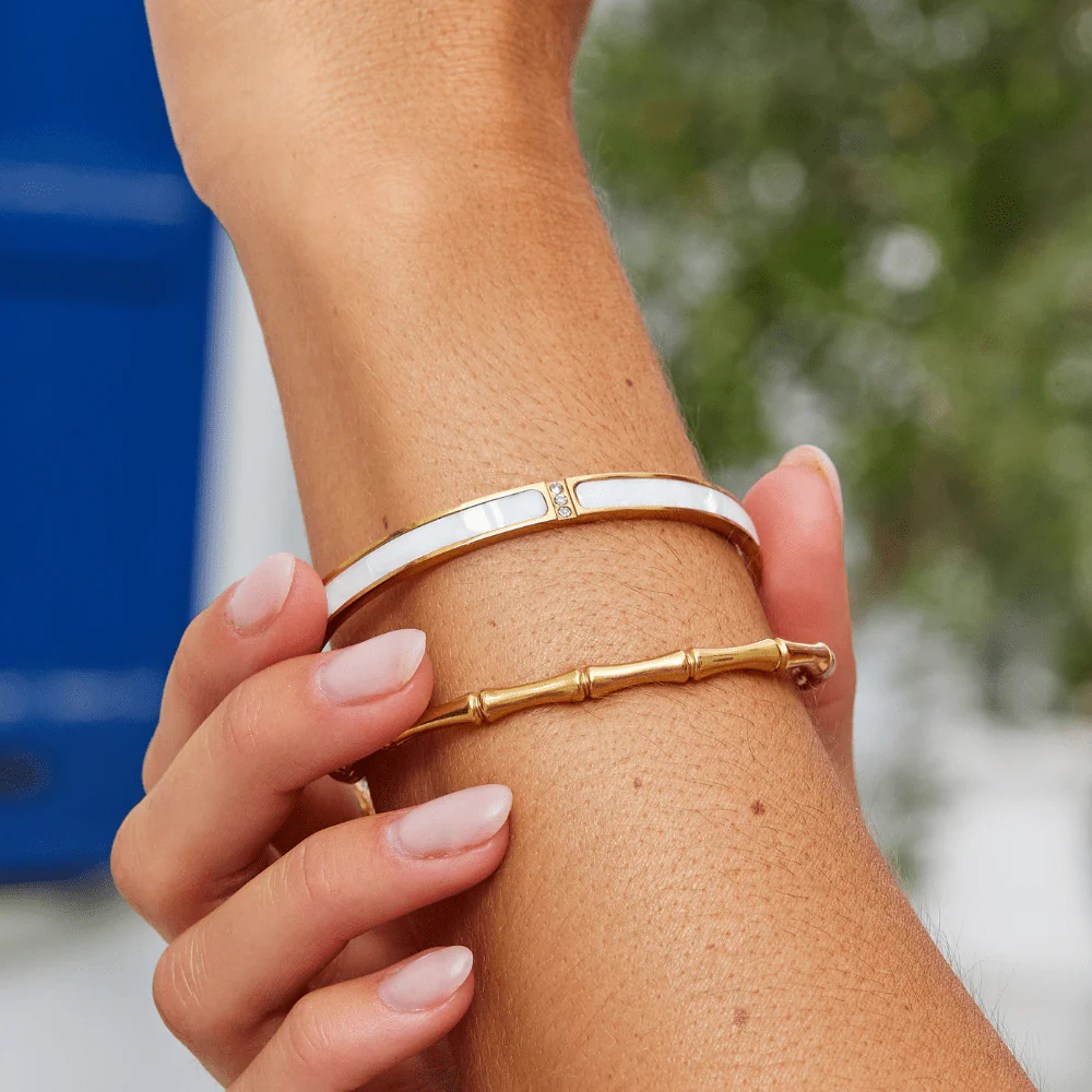 White Sahara Gold Bangle