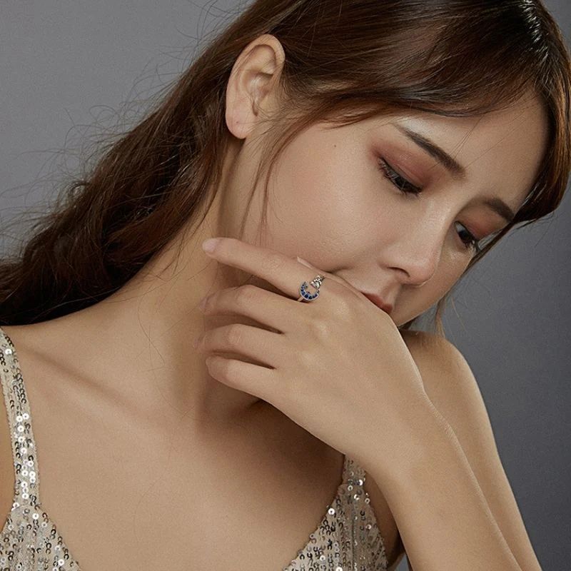 Cat And Blue Moon Ring