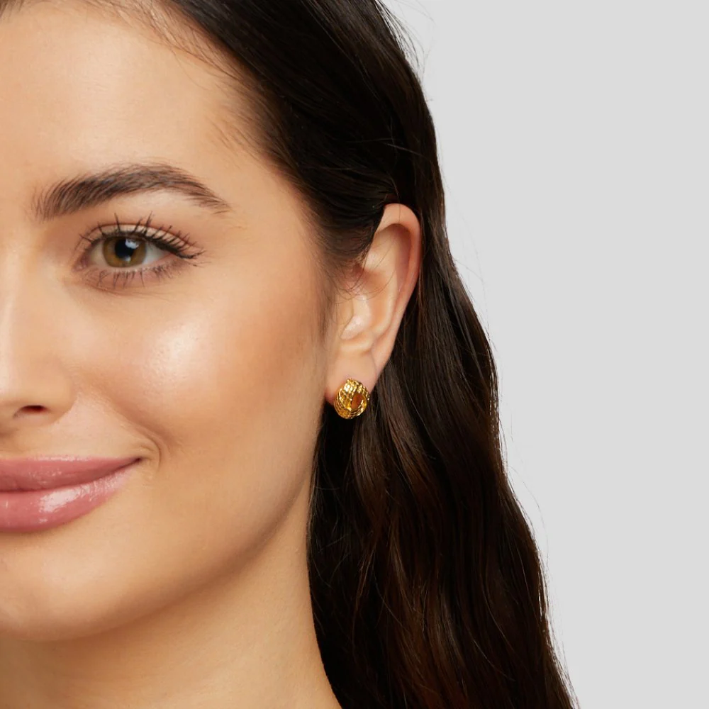 Knotted Twist Gold Earrings