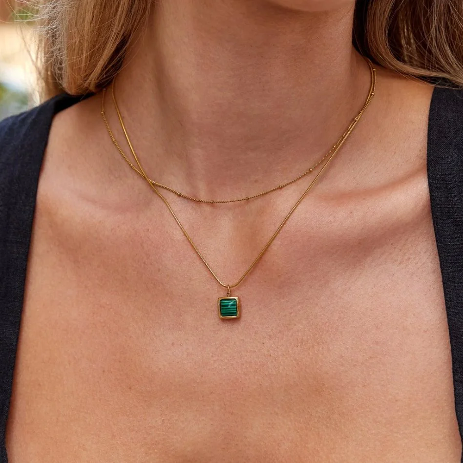 Niyah Bead Gold Chain Necklace