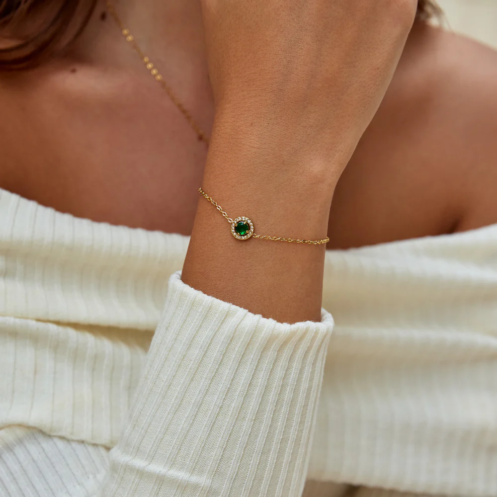 Green Emerald Crystal Bracelet