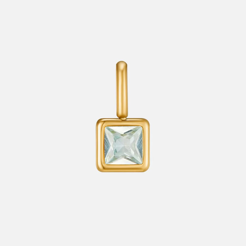 Square Pendant Birthstone Necklace