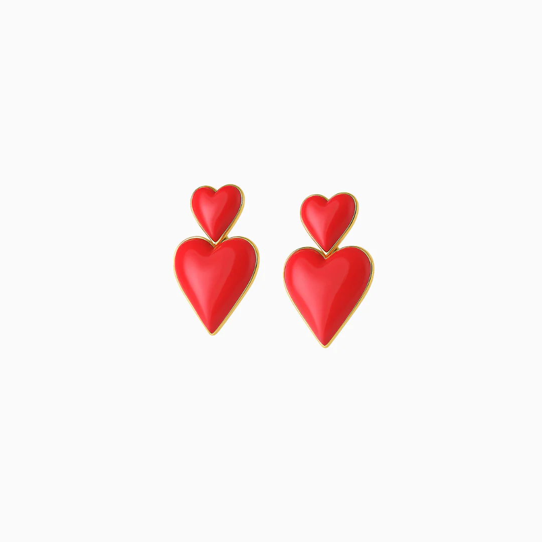 Amara Double Heart Earrings