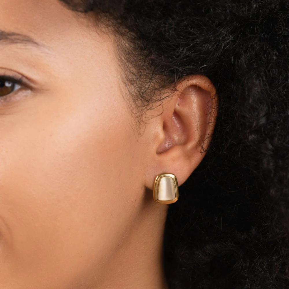 Ava White Stone Earrings