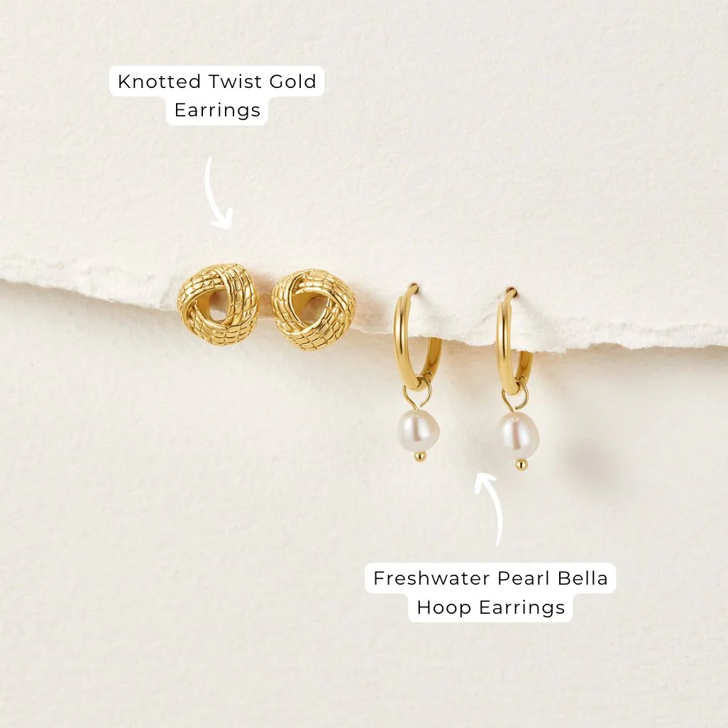 Knotted Twist Gold Earrings