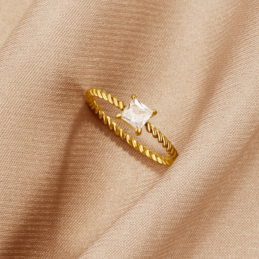 Sofia Crystal Twisted Ring