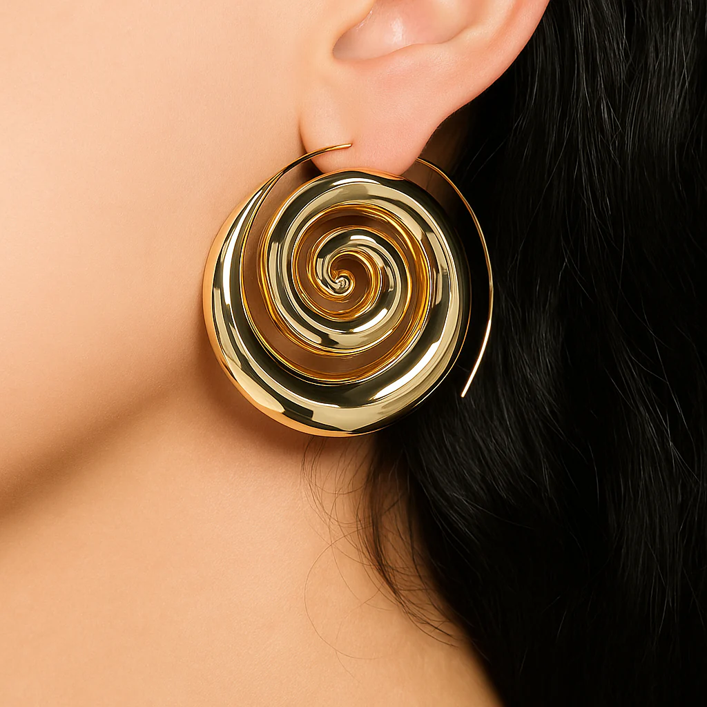 Luma Spiral Statement Earrings