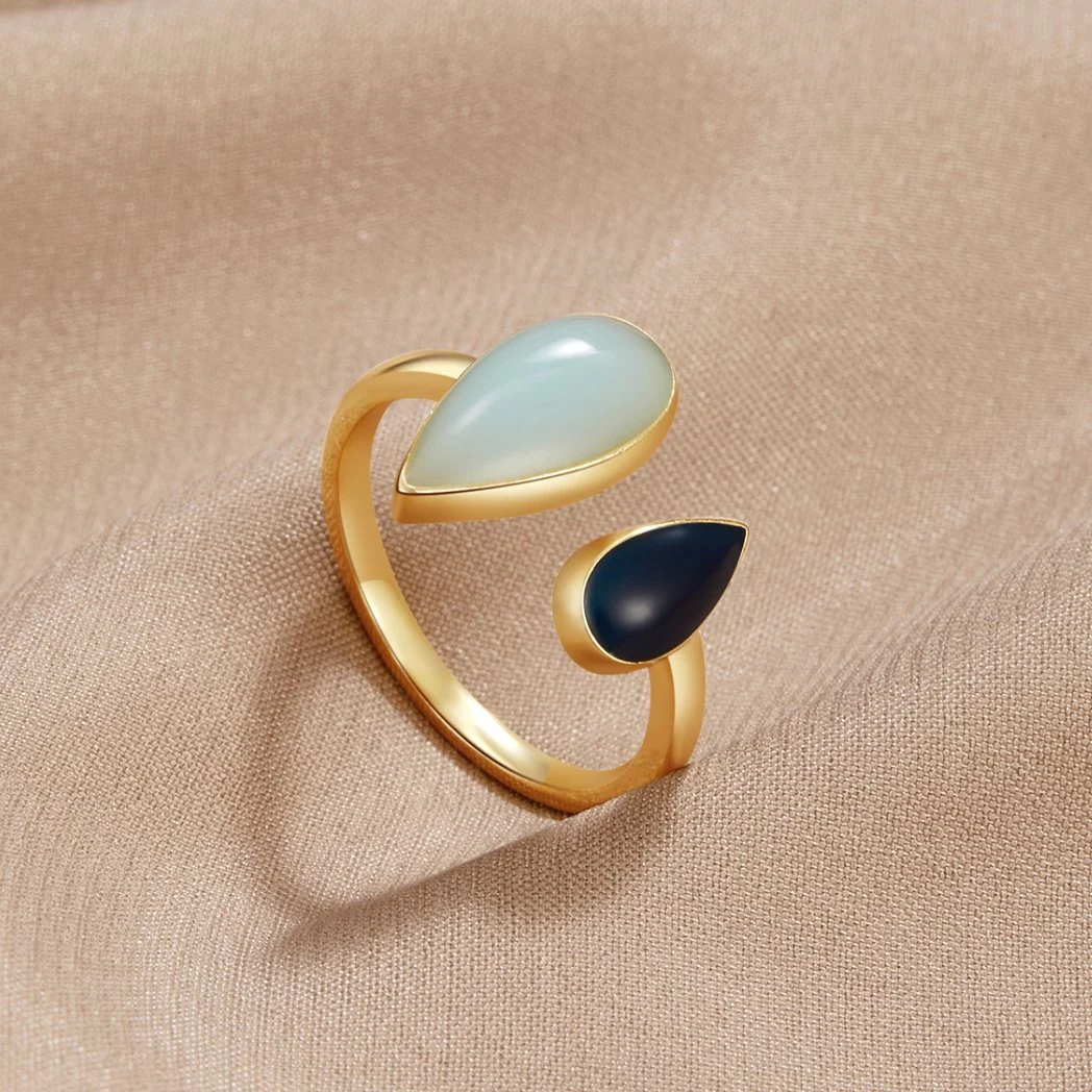 Aquamarine Teardrop Ring