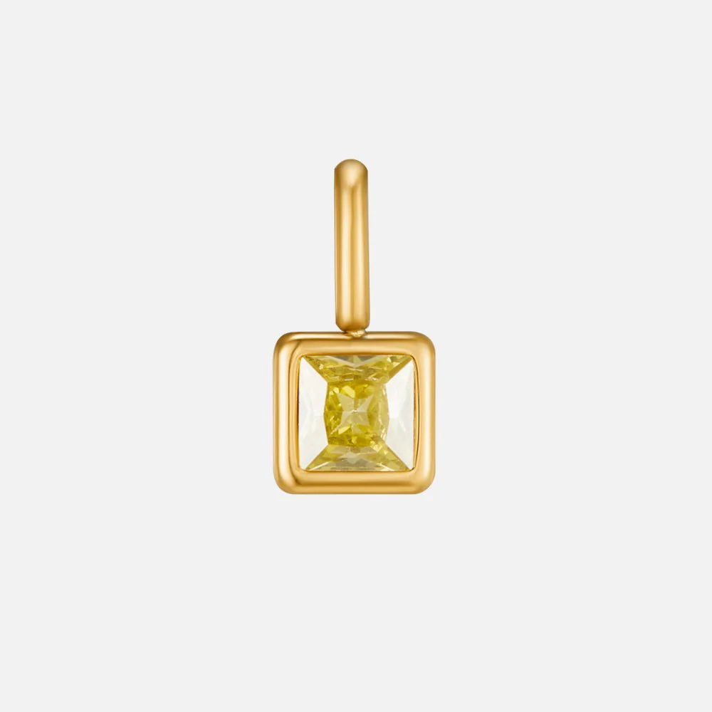 Square Pendant Birthstone Necklace