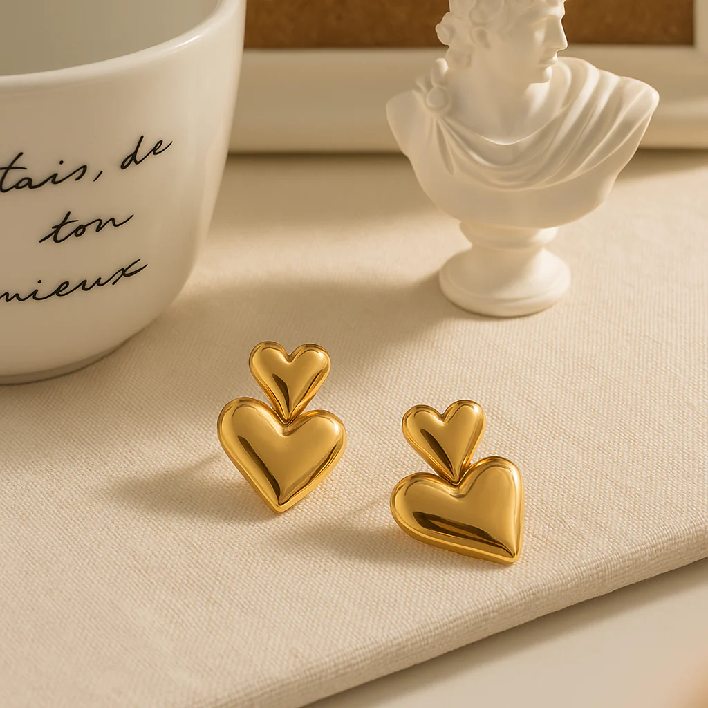 Amara Double Heart Earrings