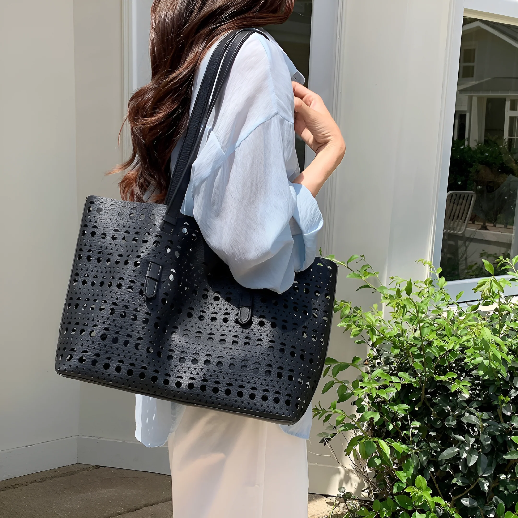 Ayla Openwork Tote Bag