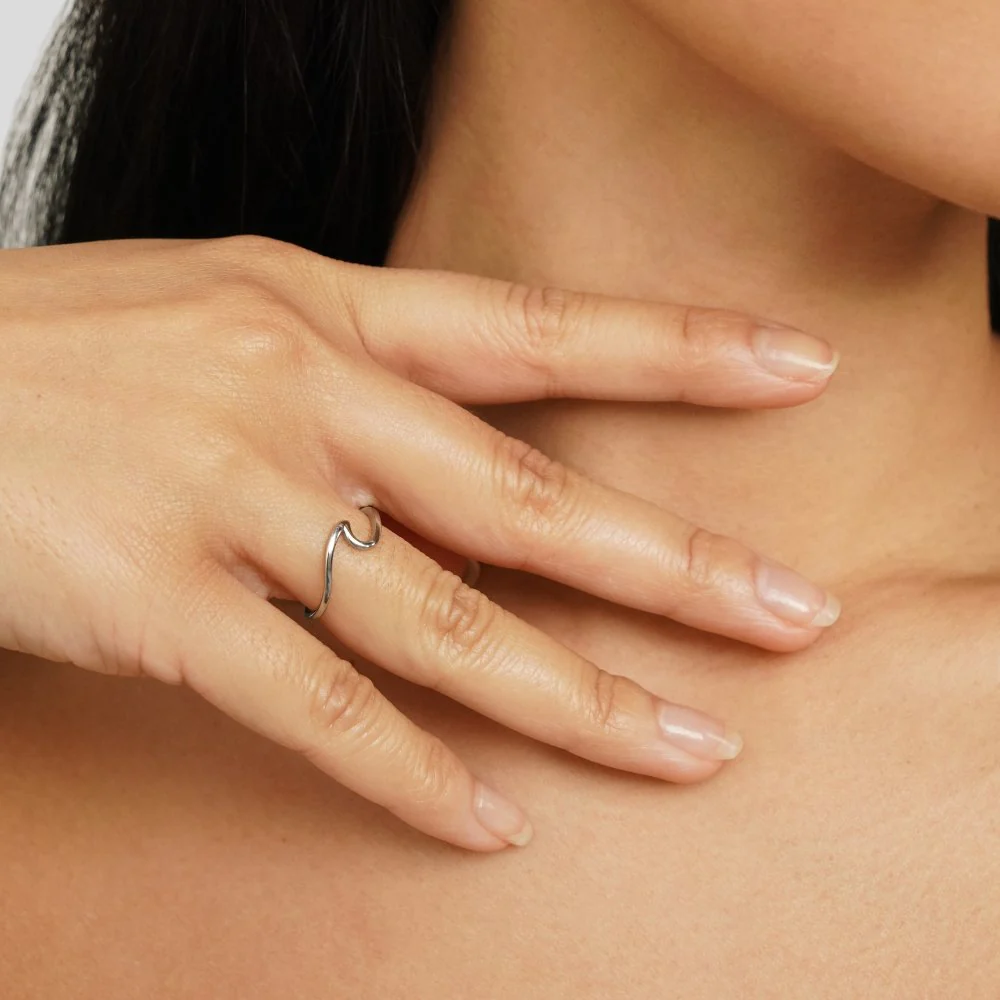 Imari Silver Wave Ring