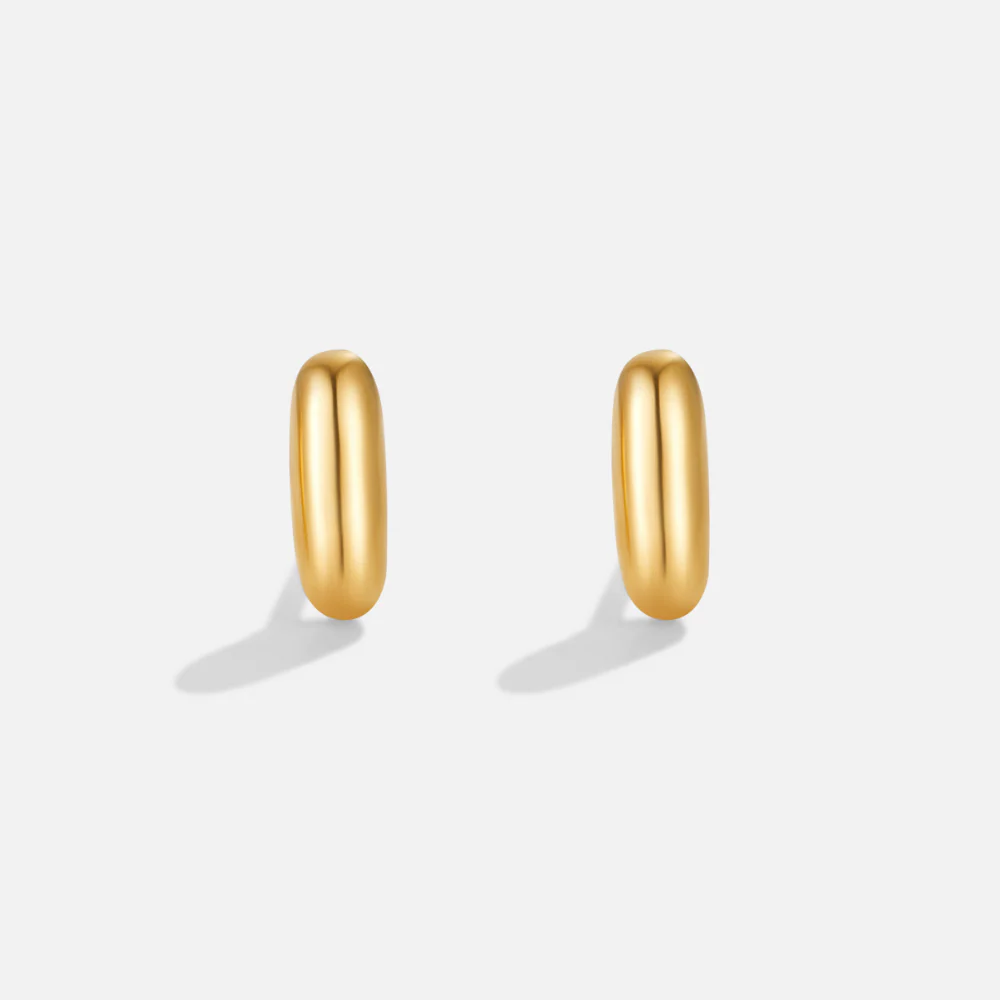 Gold Bubble Letter Earrings