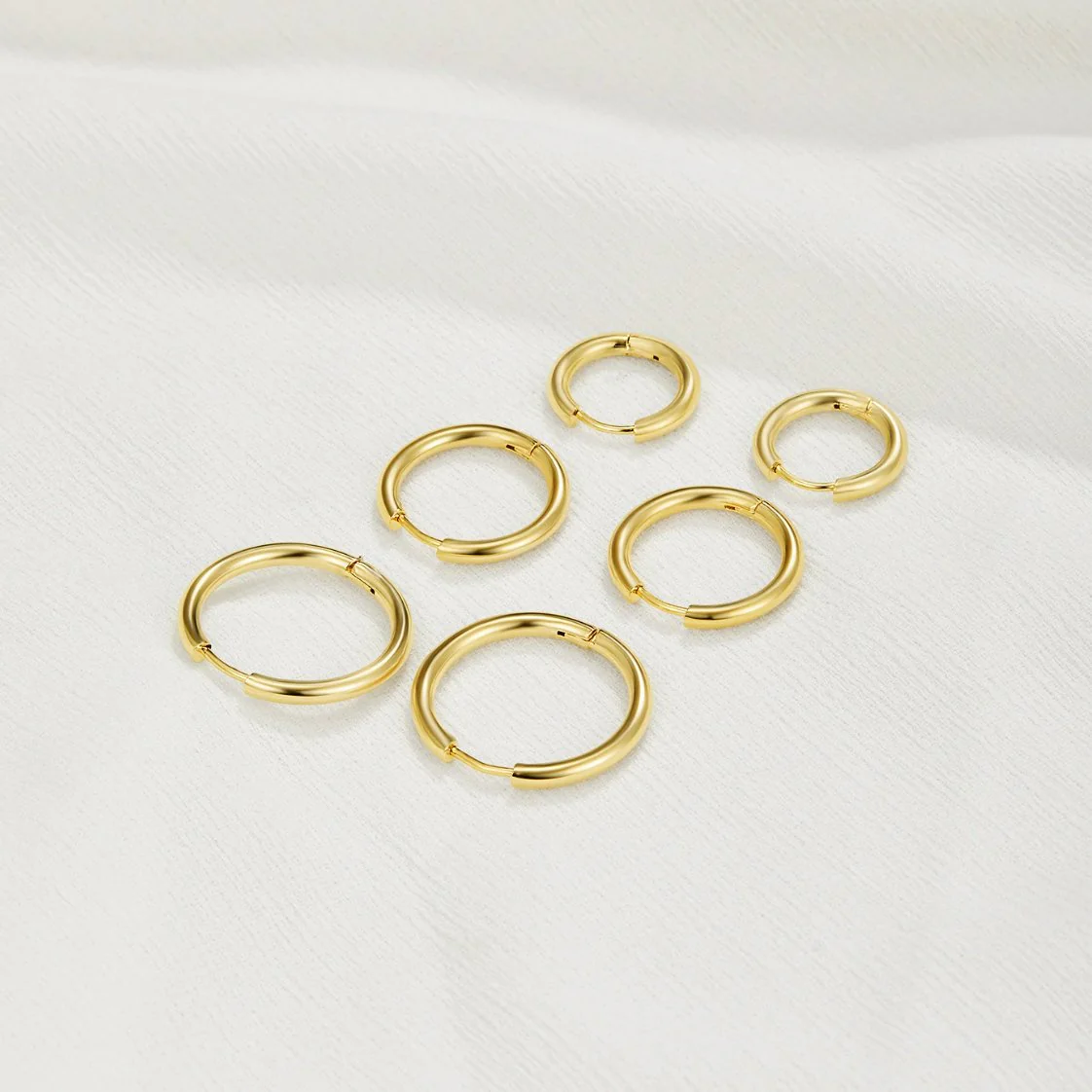 Triple Hoop Earrings Set