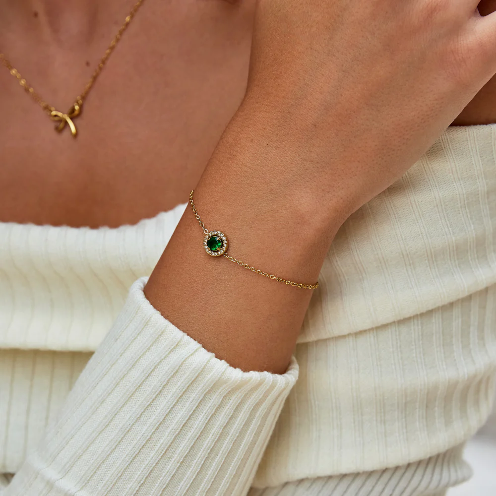 Green Emerald Crystal Bracelet